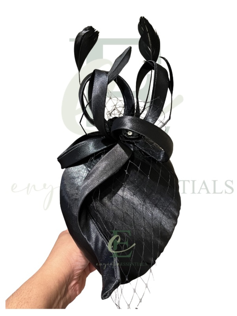 Midnight Elegance Teardrop Pillbox Fascinator